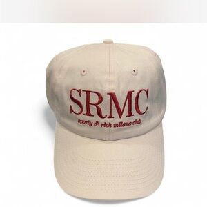 Sporty & Rich Cream Cap with Red Embroidery